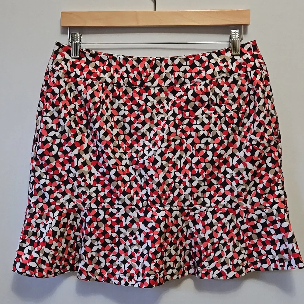 Tail Abstract Floral Print Golf Skort‎ Size 8 White Label Pickleball Tennis Prep